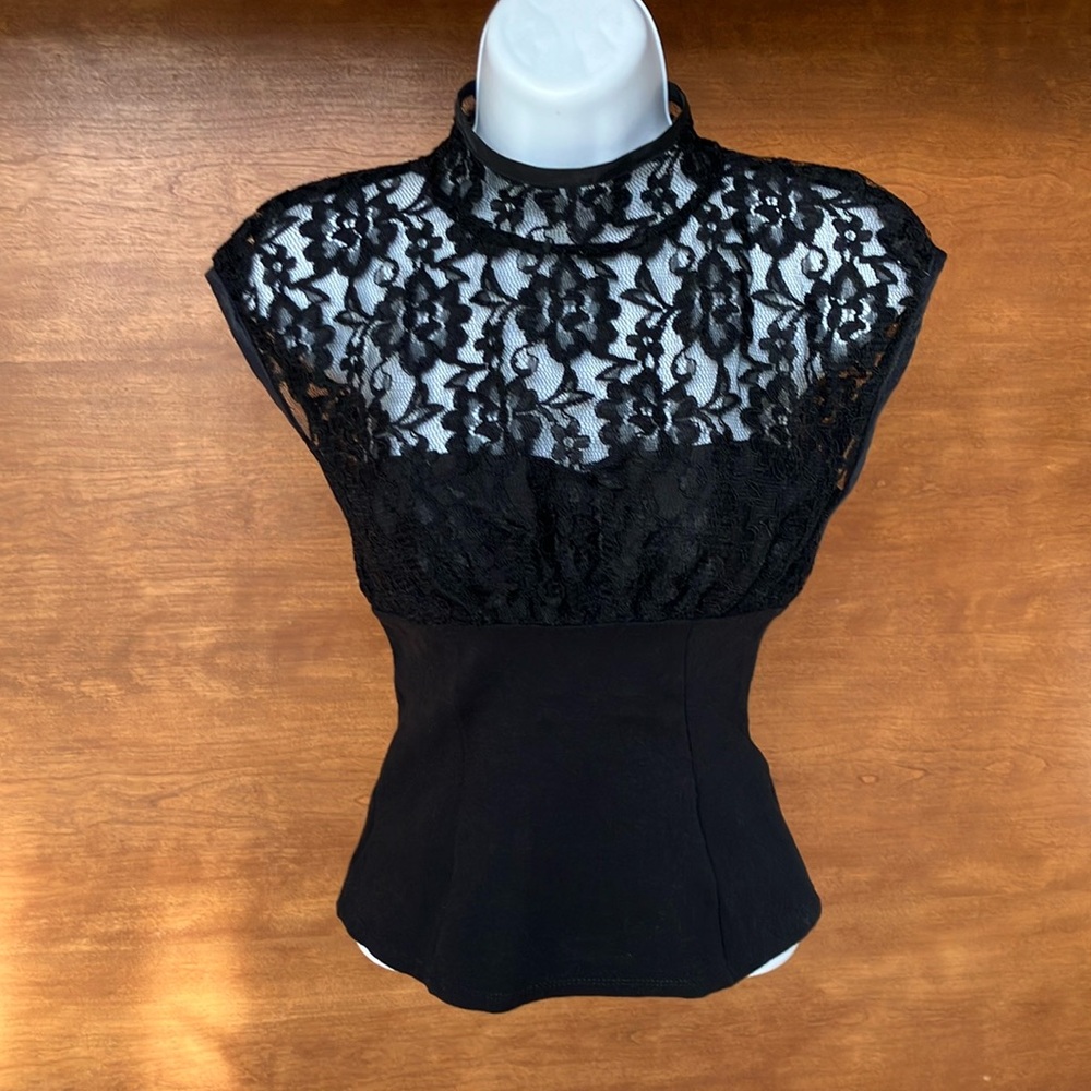Moda International Black Lace Top